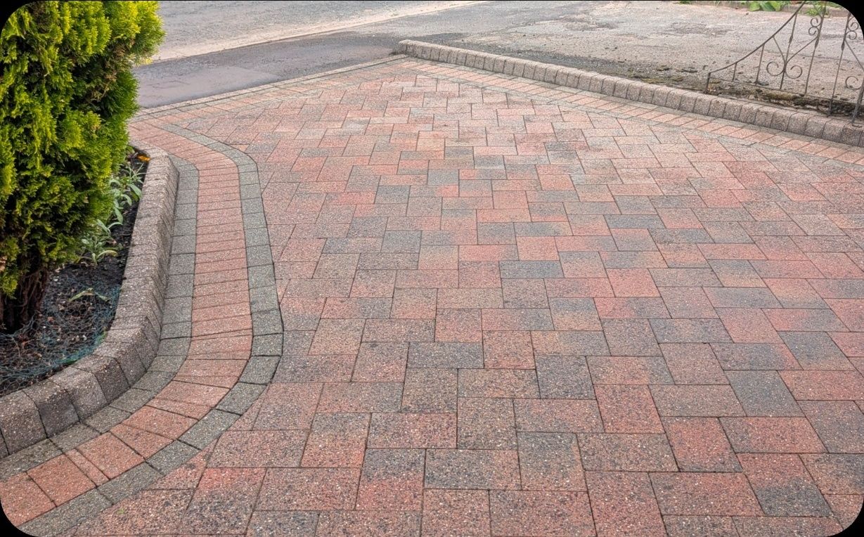 Driveway after professional exterior cleaning