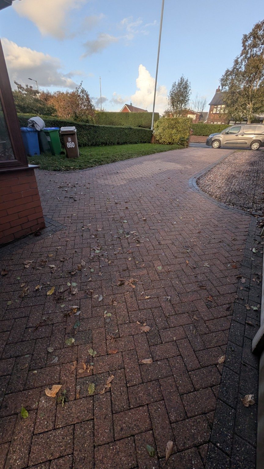 Curved driveway after cleaning in Royton