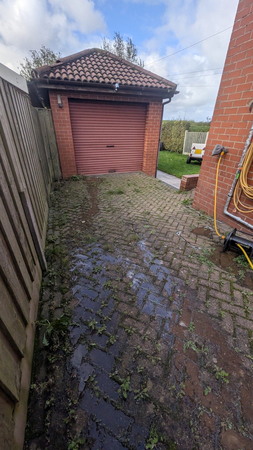 Garage area before cleaning in Royton