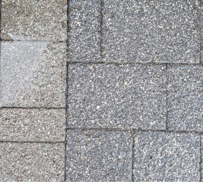 Close-up of block paving after cleaning in Milnrow